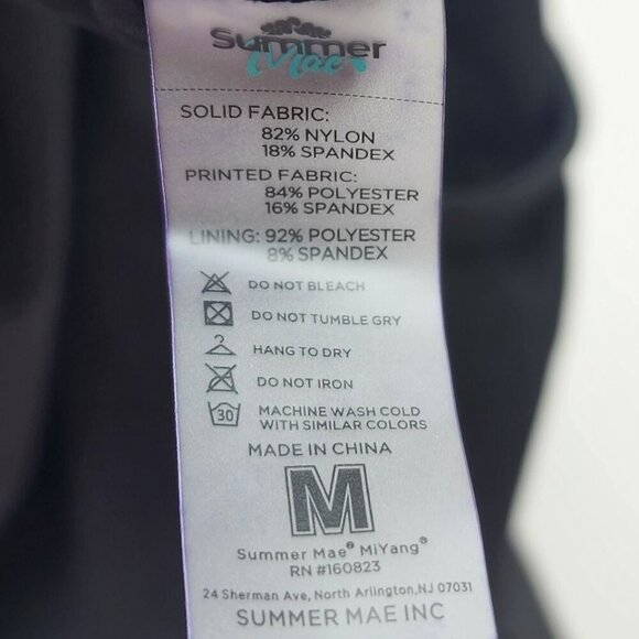 Summer Mae Black Ruched Side One Piece Swimsuit Size M Adjustable Drawstring - Picture 3 of 9